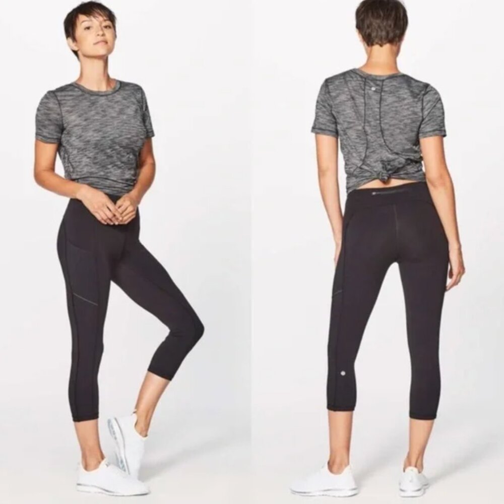 Lululemon Speed up Crop Black Leggings, Size 4